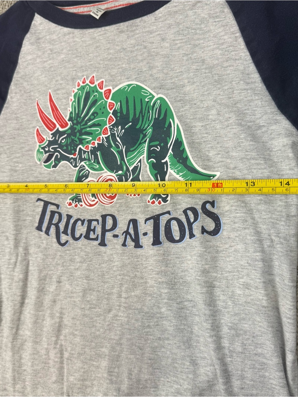 Joules Boys Youth Tricep-A-Tops Dinosaur Graphic Raglan Shirt ~ 11/12 - Picture 6 of 11
